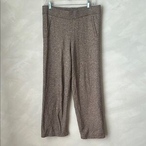 Heartloom Wide Leg Knit Pants Sz M brown Low Rise Lounge Wear Stretch Jogger